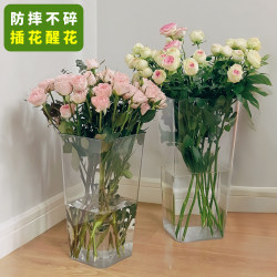 Flower Bucket Deep Water Household Use Flower Shop Special Large Flower Bucket Flower Arrangement Tube Fresh Flowers Plastic Transparent Vase French Style Flower Bucket Deep Water Household Use Flower Shop Special Large Flower Bucket Flower Arrangement Tube Fresh Flowers Plastic Transparent Vase French Style