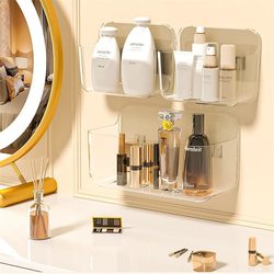 Bathroom rack without punching bathroom sink wall-mounted drain rack cosmetics transparent wall Bathroom rack without punching bathroom sink wall-mounted drain rack cosmetics transparent wall