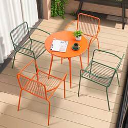 Outdoor table and chair combination leisure table and chair iron milk tea shop cafe balcony outdoor courtyard garden table and chair combination Outdoor table and chair combination leisure table and chair iron milk tea shop cafe balcony outdoor courtyard garden table and chair combination
