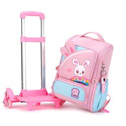 Girls' primary school bag trolley 6-12 years old boy baby's first, second, third, fourth and fifth grade children's trolley schoolbag Girls' primary school bag trolley 6-12 years old boy baby's first, second, third, fourth and fifth grade children's trolley schoolbag