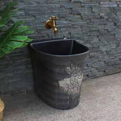 Outdoor mop pool ceramic household mop pool balcony mop pool desk-controlled mopping basin automatic water mop bucket Outdoor mop pool ceramic household mop pool balcony mop pool desk-controlled mopping basin automatic water mop bucket