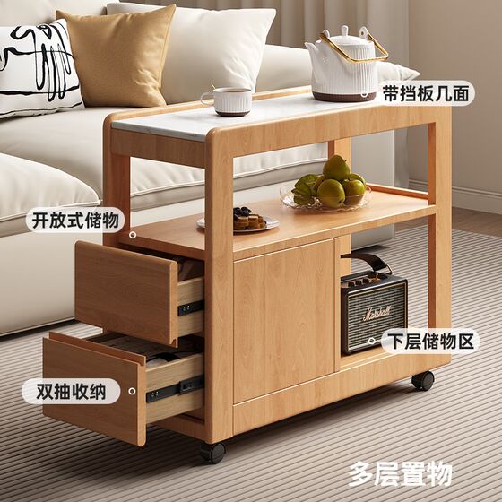 Cable coffee table solid wood sofa edge a few small apartment living room small carts with wheel tea frame tea table bedside cabinet Cable coffee table solid wood sofa edge a few small apartment living room small carts with wheel tea frame tea table bedside cabinet