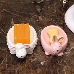 Cartoon ceramic drain soap dish bathroom soap rack small items storage box cute personalized household Cartoon ceramic drain soap dish bathroom soap rack small items storage box cute personalized household