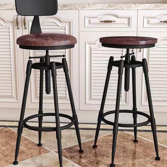 Bar chair bars, chairs rotating lift chairs, solid wood tall stool iron back, back home bar, modern minimalist Bar chair bars, chairs rotating lift chairs, solid wood tall stool iron back, back home bar, modern minimalist