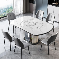Slate dining table, hot pot, induction cooker, warming and cutting board integrated Slate dining table, hot pot, induction cooker, warming and cutting board integrated
