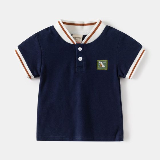Children's stand-up collar short-sleeved T-shirt 2025 summer boy dinosaur V-neck baby casual polo shirt summer top children
Children's stand-up collar short-sleeved T-shirt 2025 summer boy dinosaur V-neck baby casual polo shirt summer top children