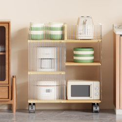 Kitchen floor-standing storage rack next to the cabinet multi-layer vegetable and fruit kitchen utensils storage multi-functional dishes and pots storage cabinet Kitchen floor-standing storage rack next to the cabinet multi-layer vegetable and fruit kitchen utensils storage multi-functional dishes and pots storage cabinet