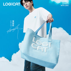 Pu Yixing's same LOGICAT commuting versatile large-capacity canvas bag daily casual tote bag Pu Yixing's same LOGICAT commuting versatile large-capacity canvas bag daily casual tote bag