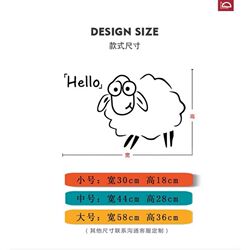Hello cute lamb cartoon interesting interactive glass door anti-collision sticker clothing pet shop cat cafe decorative wall sticker Hello cute lamb cartoon interesting interactive glass door anti-collision sticker clothing pet shop cat cafe decorative wall sticker