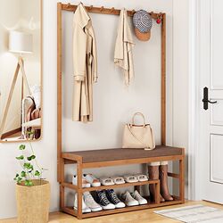 Shoe-changing bench, coat rack, household all-in-one bedroom coat rack, floor-to-ceiling storage, shoe rack, shoe cabinet, entrance Shoe-changing bench, coat rack, household all-in-one bedroom coat rack, floor-to-ceiling storage, shoe rack, shoe cabinet, entrance