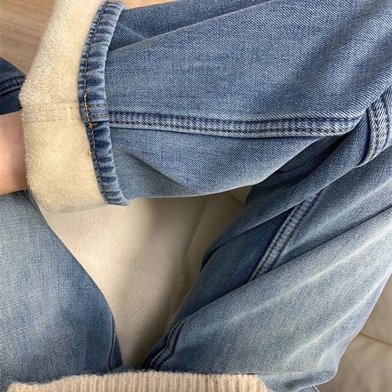 Retro blue straight jeans for women in winter plus velvet thickened fat girl mm high waist loose slimming wide-leg trousers
Retro blue straight jeans for women in winter plus velvet thickened fat girl mm high waist loose slimming wide-leg trousers