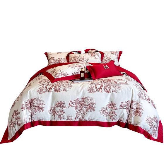 Class A long lint cotton wedding four m piece set red wedding dowry quilt cover wedding bedding wedding room 4
Class A long lint cotton wedding four m piece set red wedding dowry quilt cover wedding bedding wedding room 4