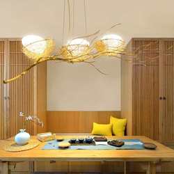 Bird's nest Bird's nest Nordic creative chandeliers restaurant lamp dining table bar bedroom decoration LED aluminum wire branch chandeliers Bird's nest Bird's nest Nordic creative chandeliers restaurant lamp dining table bar bedroom decoration LED aluminum wire branch chandeliers