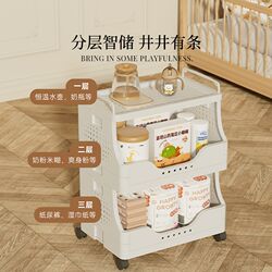 Movable feeding table, household baby products storage, trolley storage rack, multi-layer baby toy storage cabinet Movable feeding table, household baby products storage, trolley storage rack, multi-layer baby toy storage cabinet