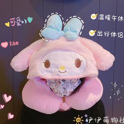 Cute Melody Kurome Hooded Blackout Nap U-Shaped Pillow Cartoon Office Car Flying Z-plane Neck Pillow Cute Melody Kurome Hooded Blackout Nap U-Shaped Pillow Cartoon Office Car Flying Z-plane Neck Pillow