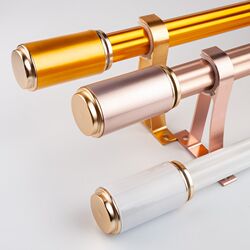 Extra thick aluminum alloy Roman rod curtain rod track universal silent rod single rod double rod comes with bracket accessories complete Extra thick aluminum alloy Roman rod curtain rod track universal silent rod single rod double rod comes with bracket accessories complete