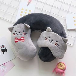Cute cartoon student U-shaped pillow, travel eye mask, neck pillow, cervical vertebra, airplane, car, neck protection, nap U-shaped pillow Cute cartoon student U-shaped pillow, travel eye mask, neck pillow, cervical vertebra, airplane, car, neck protection, nap U-shaped pillow