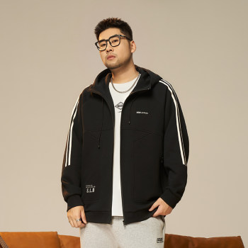 Black Jin Da size tide male wild zipper sweater jacket
 Black Jin Da size tide male wild zipper sweater jacket