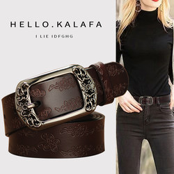 Women's Belt 2025 New Style Genuine Leather Fashionable Versatile Decorative Accessory for Jeans High-End Black Leather Wide Belt Women's Belt 2025 New Style Genuine Leather Fashionable Versatile Decorative Accessory for Jeans High-End Black Leather Wide Belt