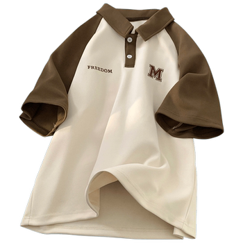 Lapel short-sleeved polo shirt T-shirt retro summer half-sleeved Lapel short-sleeved polo shirt T-shirt retro summer half-sleeved