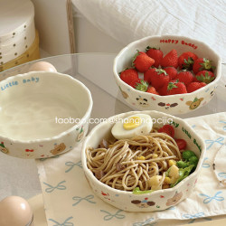 ins Korean Cute Puppy Plate Ceramic Household Dish Deep Plate Fruit Salad Plate Dessert Snack Soup Dish ins Korean Cute Puppy Plate Ceramic Household Dish Deep Plate Fruit Salad Plate Dessert Snack Soup Dish