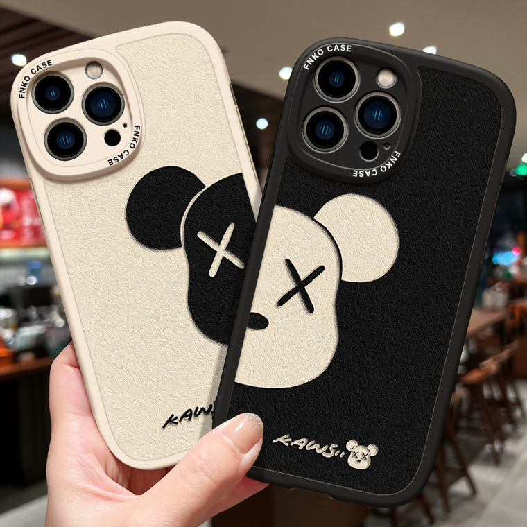 Kaws Bear Couples Silicone TPU 15, 14, 13, 12 iPhone Case