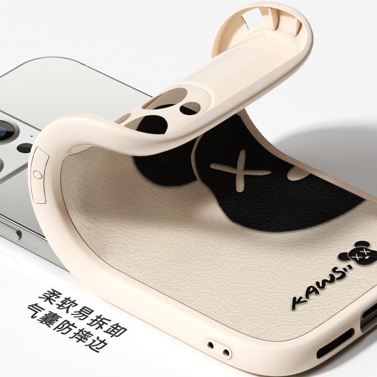 Kaws Bear Couples Silicone TPU 15, 14, 13, 12 iPhone Case