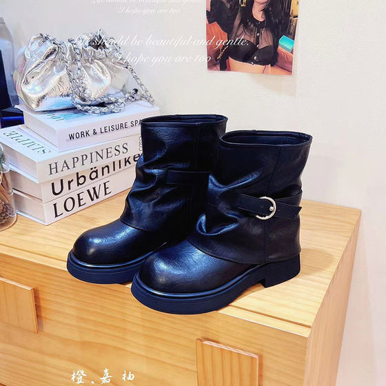 Thick-soled Martin boots for women 2025 autumn and winter sleeve trouser boots round toe metal buckle short boots fashion boots knight boots
Thick-soled Martin boots for women 2025 autumn and winter sleeve trouser boots round toe metal buckle short boots fashion boots knight boots
