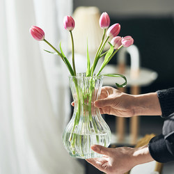 Vase Decoration for Living Room, Water-Cultured Flower Arrangement, French Retro Style, ins Style Glass, High-End Feel, Rose, Dining Table, Modern and Simple Vase Decoration for Living Room, Water-Cultured Flower Arrangement, French Retro Style, ins Style Glass, High-End Feel, Rose, Dining Table, Modern and Simple