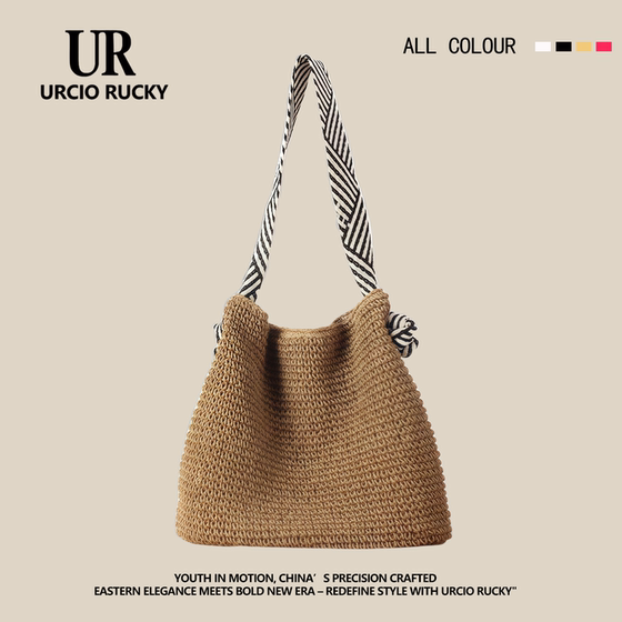 Summer straw woven bag women 2025 new versatile vacation woven beach bag large capacity single-shoulder armpit bag 
Summer straw woven bag women 2025 new versatile vacation woven beach bag large capacity single-shoulder armpit bag