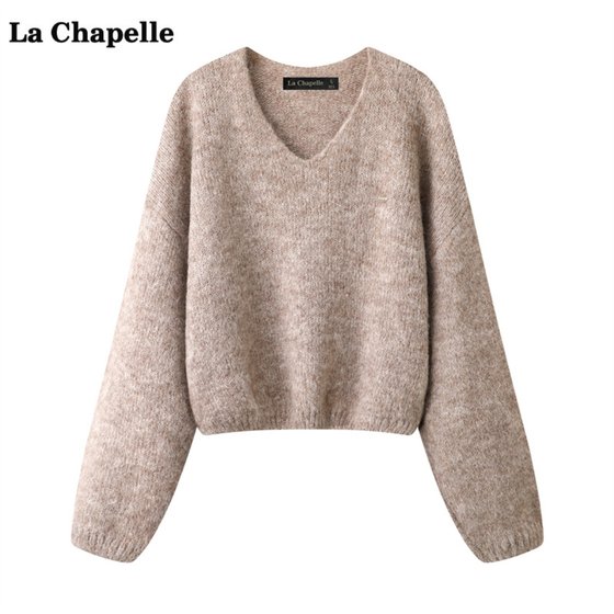 La Chapelle French V-neck sweater for women in autumn and winter new pullover sweater soft top 
La Chapelle French V-neck sweater for women in autumn and winter new pullover sweater soft top