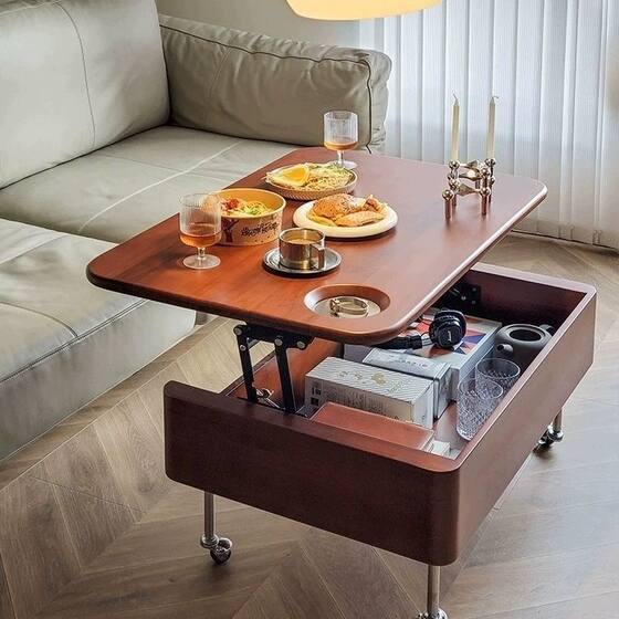 Medieval style lifting coffee table wooden table living room small table mobile home storage multi-functional modern small apartment solid wood 
Medieval style lifting coffee table wooden table living room small table mobile home storage multi-functional modern small apartment solid wood