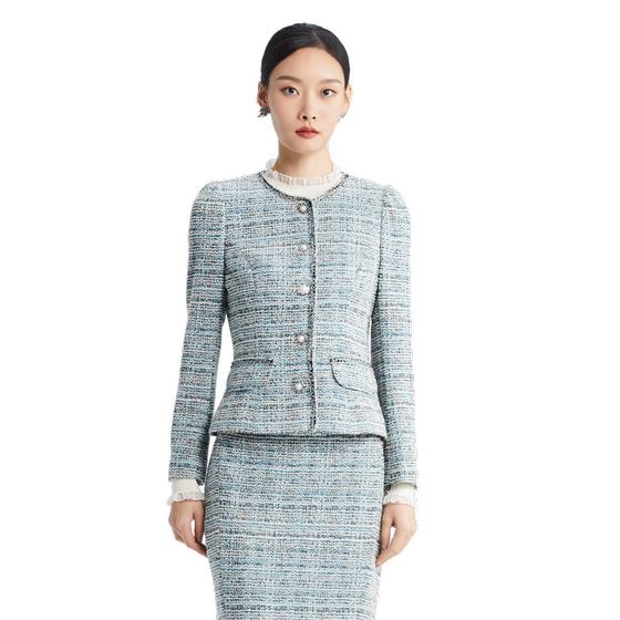 SUSSI/Anti-colored season new product mall same style light gray houndstooth small fragrance style slim short jacket for women
SUSSI/Anti-colored season new product mall same style light gray houndstooth small fragrance style slim short jacket for women