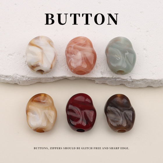 Two-color acrylic irregular buttons rope jewelry large hole bead dress swimsuit shoes shoelaces special shape beads
Two-color acrylic irregular buttons rope jewelry large hole bead dress swimsuit shoes shoelaces special shape beads