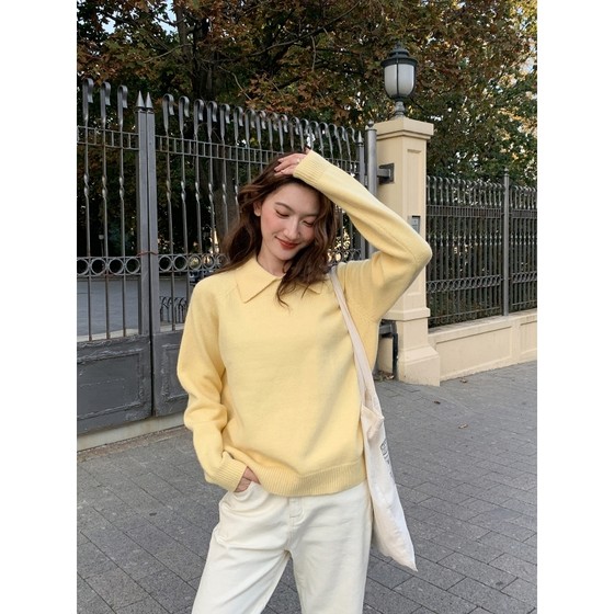 Hello Canon Lapel Ragsleeves Knitted Sweater for Women in Autumn and Winter 2024 New Small Loose Pullover Top
Hello Canon Lapel Ragsleeves Knitted Sweater for Women in Autumn and Winter 2024 New Small Loose Pullover Top