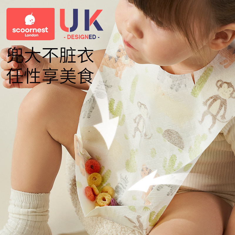 Set Di 3 Bavaglini Per Neonato In Cotone | Super Assorbenti, Con Design Onde, Per Dentizione E Pappa - Foto 7