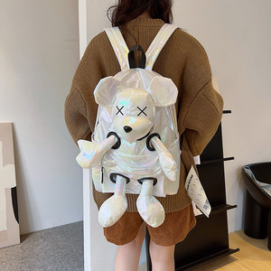 Super cute personalized cartoon laser backpack for women 2025 new large capacity travel class student backpack 
Super cute personalized cartoon laser backpack for women 2025 new large capacity travel class student backpack