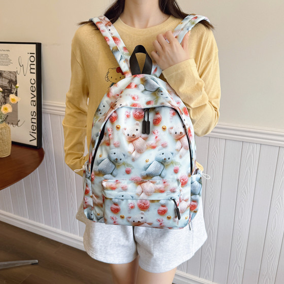 Super cute college student backpack for girls 3D printed bear bag lightweight large capacity school bag nylon cloth travel bag 
Super cute college student backpack for girls 3D printed bear bag lightweight large capacity school bag nylon cloth travel bag