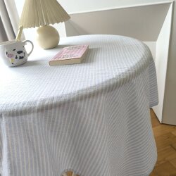 Ins style blue striped tablecloth cotton tablecloth picnic mat Ins style blue striped tablecloth cotton tablecloth picnic mat