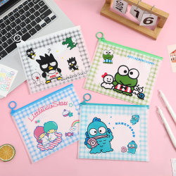 Cartoon-Style Fresh Plastic Zipper Bag, Cute and High-Looking Document Bag, Large-Capacity Self-Sealing Bag for Documents and Stationery Cartoon-Style Fresh Plastic Zipper Bag, Cute and High-Looking Document Bag, Large-Capacity Self-Sealing Bag for Documents and Stationery