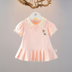 Baby girl summer cotton T-shirt skirt 1 girls polo skirt Baby girl summer cotton T-shirt skirt 1 girls polo skirt