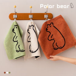 Polar Bear Pure Cotton Square Towel, All-Cotton Small Towel, Soft and Absorbent, Face Towel for Home Use, Unisex Hand Towel, Cute Polar Bear Pure Cotton Square Towel, All-Cotton Small Towel, Soft and Absorbent, Face Towel for Home Use, Unisex Hand Towel, Cute