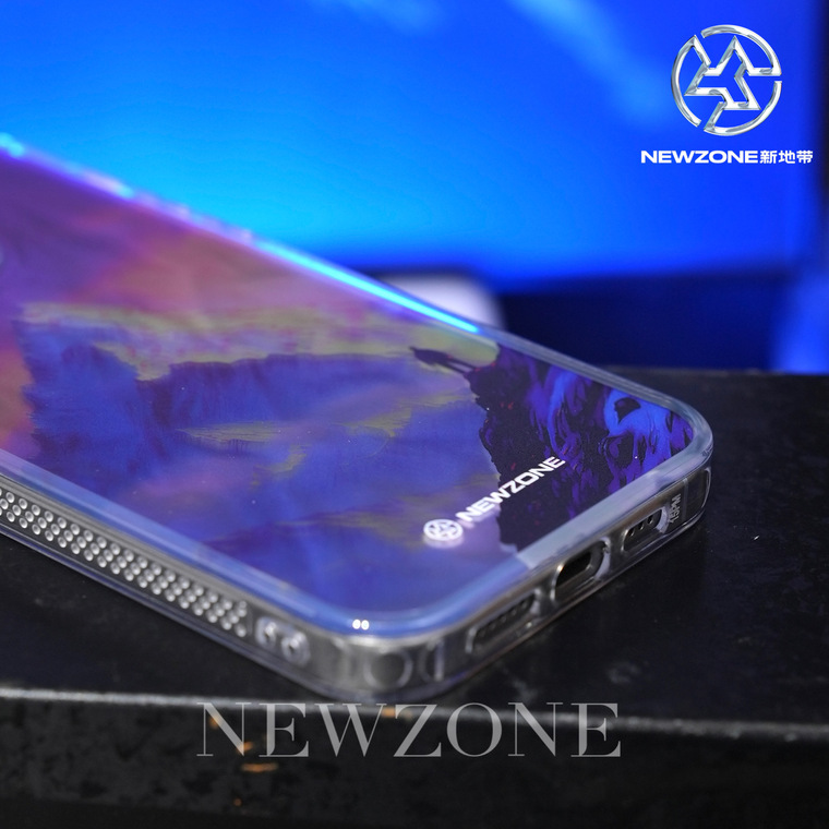 New Gradient Laser Shine Snow Mountain Illustration Annapurna II Luck 15, 14, 13, 12 iPhone Case