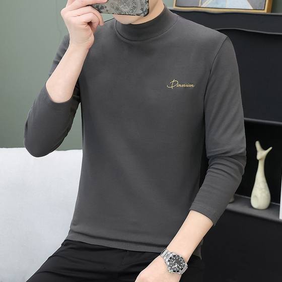 Men's half-high neck base shirt autumn and winter new pure cotton thick men's long-sleeved T-shirt embroidered mid-neck inner autumn clothes
Men's half-high neck base shirt autumn and winter new pure cotton thick men's long-sleeved T-shirt embroidered mid-neck inner autumn clothes