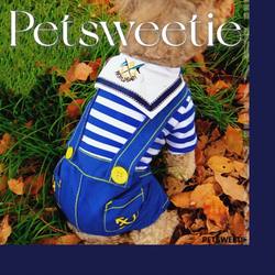 Off-Season Discount Navy-Style Overalls Dog Sailor Outfit Spring and Summer Pet Puppy Teddy Clothes Pomeranian Off-Season Discount Navy-Style Overalls Dog Sailor Outfit Spring and Summer Pet Puppy Teddy Clothes Pomeranian