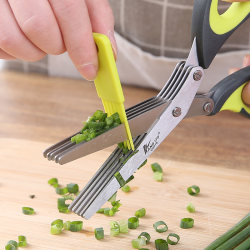 German-Style Stainless Steel Five-Layer Scallion Scissors, Seaweed Baby Food Scissors, Shredded Food Scissors, Paper Cutting, Seaweed Multi-Layer Kitchen Scissors German-Style Stainless Steel Five-Layer Scallion Scissors, Seaweed Baby Food Scissors, Shredded Food Scissors, Paper Cutting, Seaweed Multi-Layer Kitchen Scissors