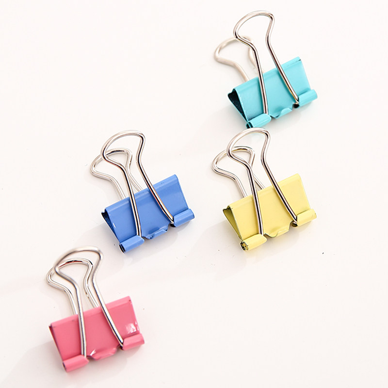 무료 배송 델리 8555ES 컬러 롱 테일 클립 19MM 더브테일 클립 빌 클립 철 클립 책 클립 사무실-