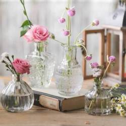 Retro Glass Hydroponic Transparent Dried Flower Vase Flower Arrangement Desktop Hydroponic Flower Arrangement Decorative Ornaments Retro Glass Hydroponic Transparent Dried Flower Vase Flower Arrangement Desktop Hydroponic Flower Arrangement Decorative Ornaments