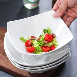 Pure White Simple Square Soup Bowl, Soup Plate, Dish Plate, Household Ceramic Deep Plate, Creative and Personalized Tableware, 2024 New Model Pure White Simple Square Soup Bowl, Soup Plate, Dish Plate, Household Ceramic Deep Plate, Creative and Personalized Tableware, 2024 New Model