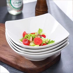 Pure White Simple Square Soup Bowl Soup Plate Dish Plate Household Ceramic Deep Plate Creative Personalized Tableware 2025 New Style Pure White Simple Square Soup Bowl Soup Plate Dish Plate Household Ceramic Deep Plate Creative Personalized Tableware 2025 New Style
